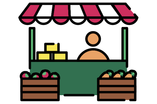 Étalage de fruits et légumes dans un marché fermier