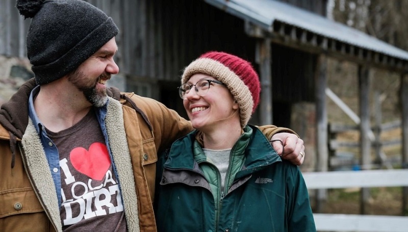 Dave and his wife Emily on Kendall Hills Farm