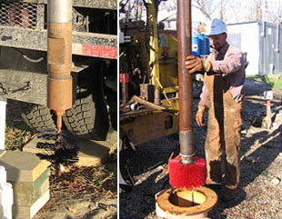 two different types of brushes used to clean well casings