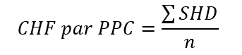 CHF par PPC = ΣSHD/n