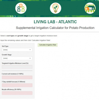 A screenshot of the irrigation calculator tool.